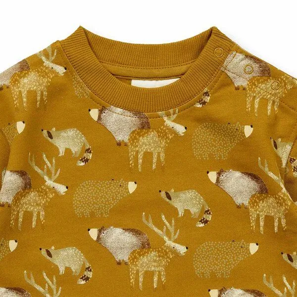 Sense Organics Sense Organics Baby Sweatshirt, Modell SIAM, Waldtier-druck, – Produktbild 3 von 4