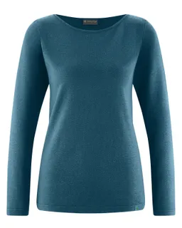 HempAge Hempage Damen vegan Reef Shirt Mit Langen Ärmeln In Teal – Produktbild 1 von 1