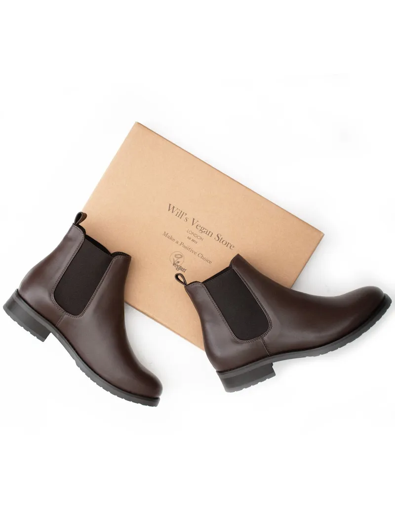 Will's Vegan Store Will's Vegan Store Damen vegan Chelsea Boots Luxury Smart Dunkelbraun, Braun, – Produktbild 2 von 2