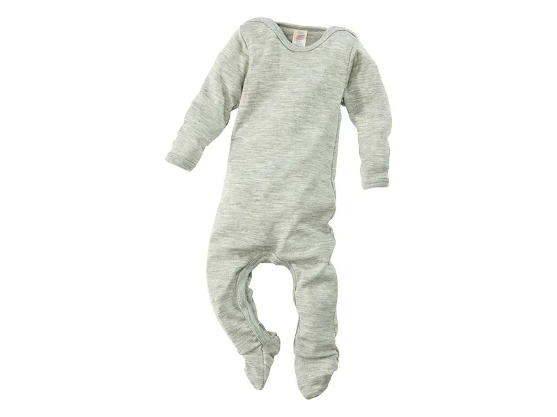 Engel natur Engel Natur Baby Schlafanzug Overall Wolle Seide melange-grau Gr.86/92, Grau, – Produktbild 1 von 2
