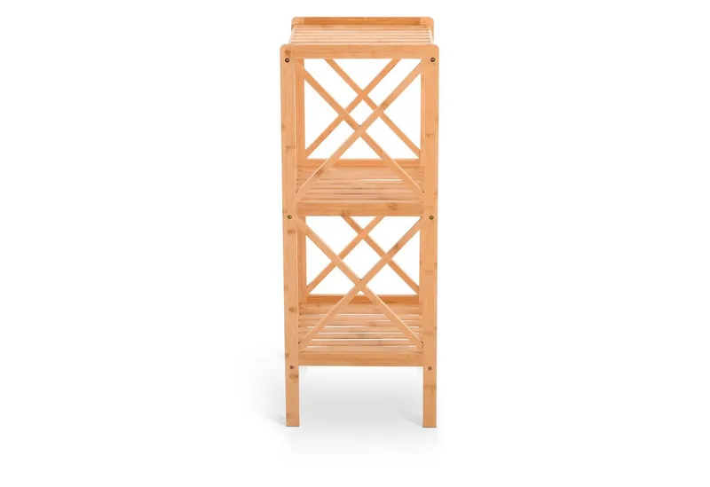 Raburg Standregal Badregal, Bambus, Keda, 3 Böden, für Bad, Küche oder Wohnraum, mit Kreuzrahmen, Beige, – Produktbild 2 von 4