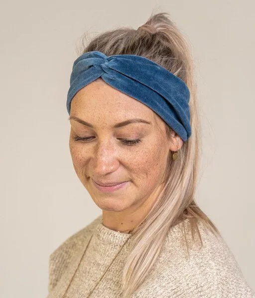 obumi obumi Haarband Bow aus Bio Samt, Marine blue, – Produktbild 2 von 4