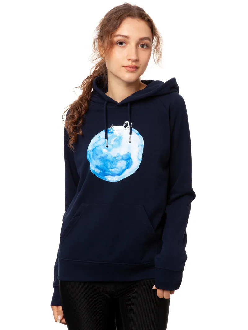 FellHerz FellHerz Damen Hoodie Moon Girl navy – Produktbild 3 von 6