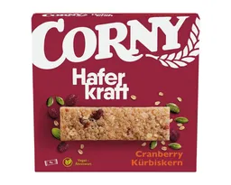 Corny Corny Haferkraft Cranberry-Kürbiskern Haferriegel, vegan, 4 Stück, 140g – Produktbild 1 von 1