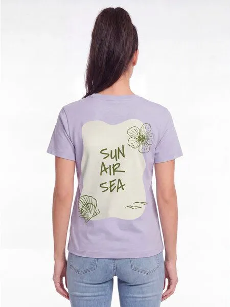 watapparel watapparel T-Shirt Frauen Sun Air Sea, Lavender, – Produktbild 2 von 3