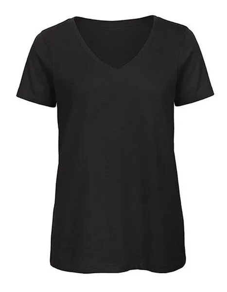 B&C Collection B&C Collection Inspire V-Ausschnitt T-Shirt Damen 140 gr /m² bis Größe 2XL, Schwarz, – Produktbild 2 von 3