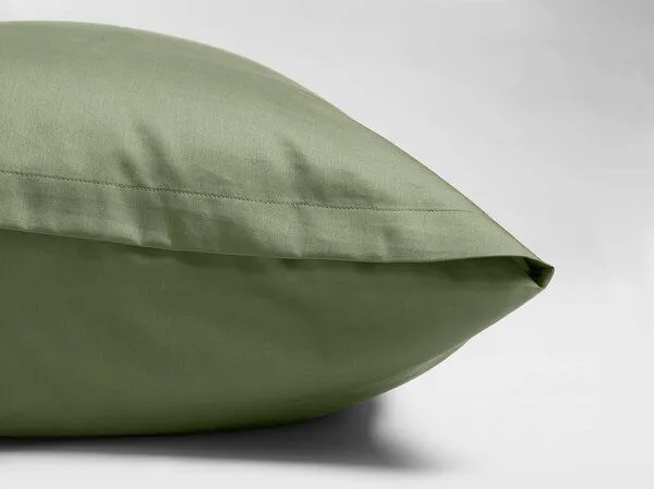 Yumeko Yumeko Kissenbezug aus Baumwollsatin, Mid olive, – Produktbild 2 von 3