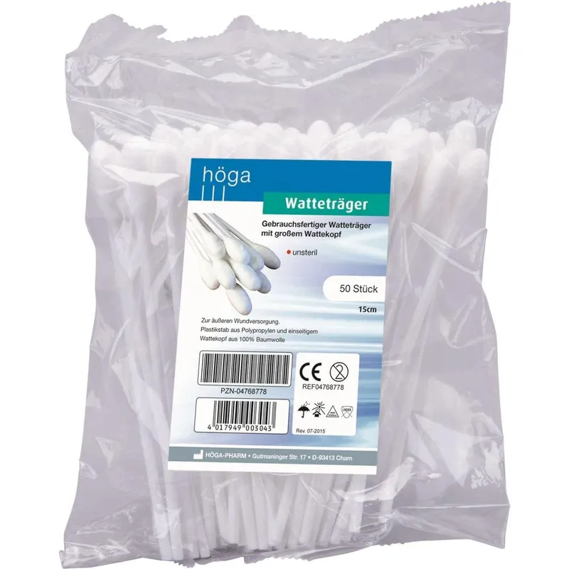 Höga-Pharm WATTETRÄGER 15 cm m.großen Wattekopf 50 St – Produktbild 1 von 1