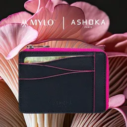 Ashoka Paris Ashoka Paris Großes Kartenetui mit Reißverschluss aus Mylo Pilzmaterial Rosa – Produktbild 1 von 1
