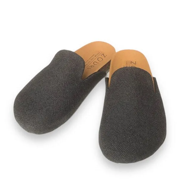 Zouri Zouri Leinen Pantolette Modell: Atlantic, Dark (schwarz), – Produktbild 4 von 5
