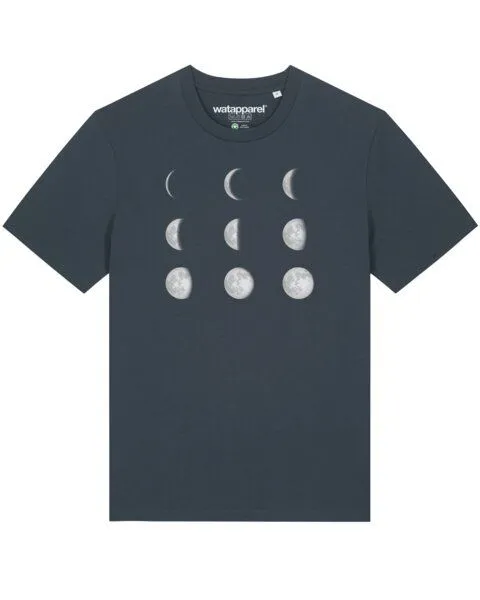 watapparel watapparel T-Shirt Unisex Moonphases, India ink grey, – Produktbild 1 von 4