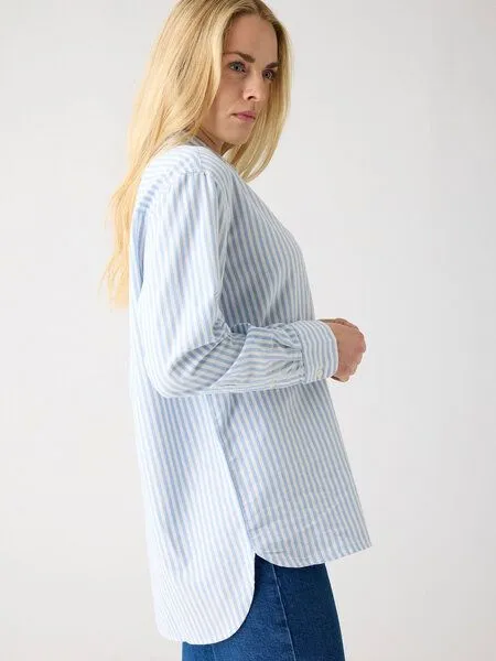 KnowledgeCotton Apparel KnowledgeCotton Apparel Damen Bluse - Oxford Shirt - aus Baumwolle, Blue stripe (blau), – Produktbild 2 von 4