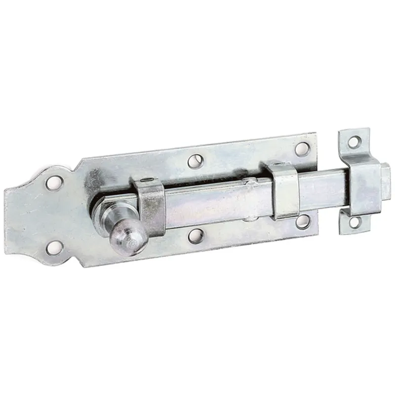 Alberts ALBERTS Türriegel, mit Knopf, gerade, mit Schlaufe, disp.,Platte LxB120x44 mm – Produktbild 1 von 1