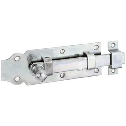 Alberts ALBERTS Türriegel, mit Knopf, gerade, mit Schlaufe, disp.,Platte LxB120x44 mm – Produktbild 1 von 1