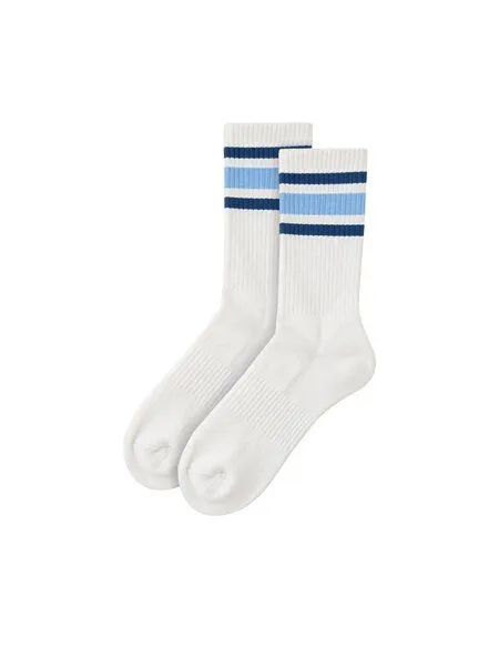 FUXBAU FUXBAU Retro Tennissocken, Creme petrol blau, – Produktbild 2 von 4