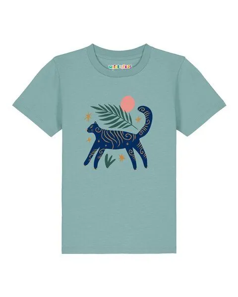 watabout.kids watabout.kids T-Shirt Kinder Love and flex, Teal monstera, – Produktbild 1 von 3