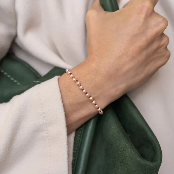 juni juni Perlenarmband "Faye" mit verstellbarer Schiebeperle aus recyceltem Gold oder Silber – Produktbild 4 von 4