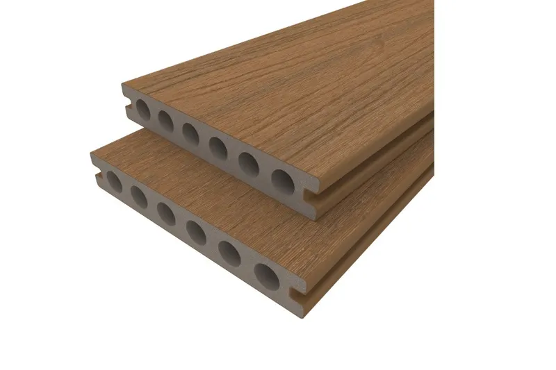 woodstore24 WPC Terrassendiele, coextrudiert, Hohlkammerdiele, teak, 23 x 138 mm, Länge 3 m – Produktbild 1 von 1