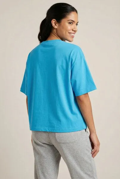 THE FACE OF ELEMENTS The Face of Elements Bold - Relaxed Boxy Fit T-Shirt aus Bio-Baumwolle, Sky blue (blau), – Produktbild 3 von 3
