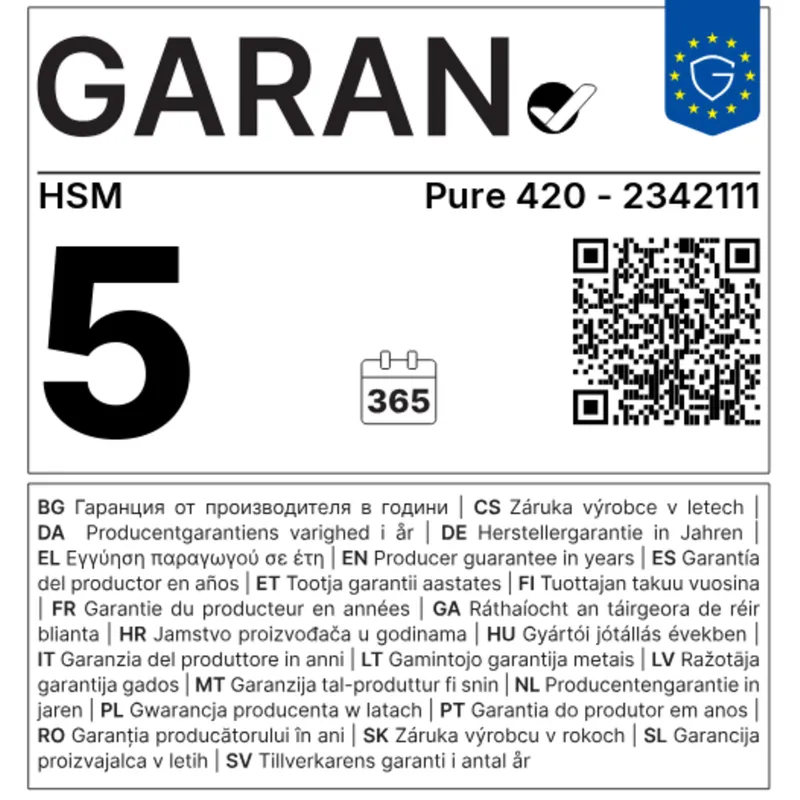 Hsm Hsm Aktenvernichter 'Pure 420', Partikelschnitt 1,9 x 15 mm, P-5/T-5 – Produktbild 1 von 3