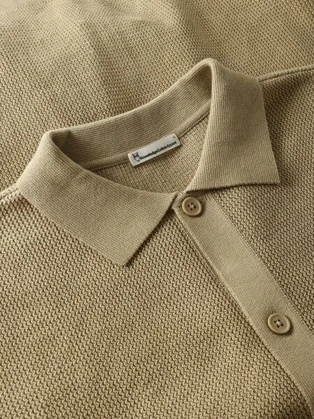 KnowledgeCotton Apparel KnowledgeCotton Apparel Regular Knit Shirt - aus Biobaumwolle, Twill (beige), – Produktbild 2 von 3