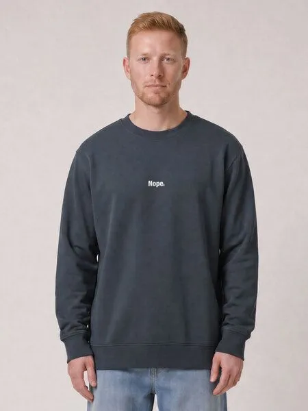 watapparel watapparel Sweatshirt Unisex Nope, India ink grey, – Produktbild 2 von 2