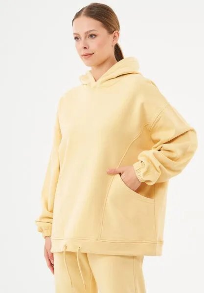 ORGANICATION ORGANICATION ESSENTIALS-HANDE- Soft Touch Oversize Hoodie aus Bio-Baumwolle, Soft yellow, – Produktbild 3 von 4