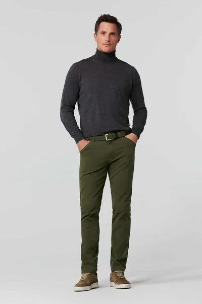 Meyer MEYER Flammé Double-Dyed Baumwoll-Chino, Grün (opal), – Produktbild 3 von 5