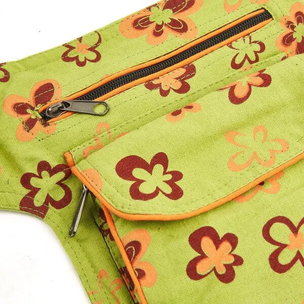 short'n'pietz short'n'pietz handgenähte Gürteltasche mit verstellbarem Gürtel, Grün orange, – Produktbild 2 von 3