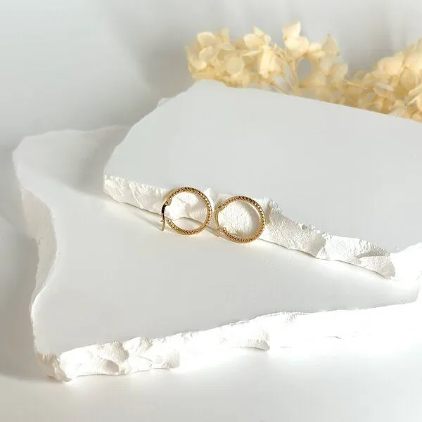 MOANINA MOANINA Ohrringe Bari Hoops - 375 Massivgold, Gold, – Produktbild 1 von 4