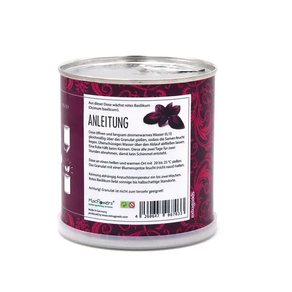 MacFlowers MacFlowers Pflanzen in der Dose - rotes Basilikum, Lila, – Produktbild 4 von 4