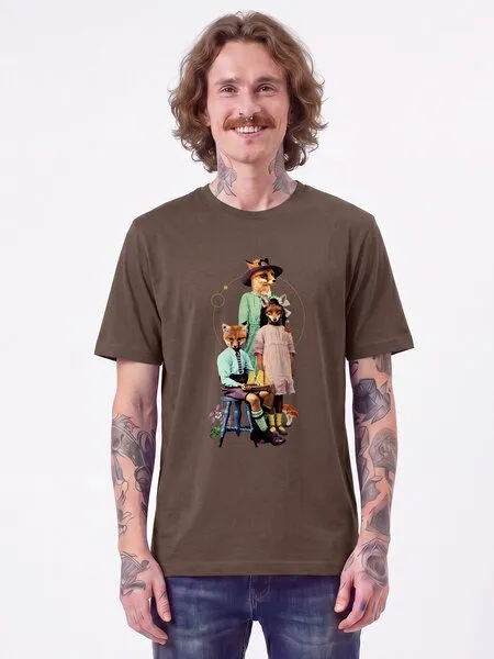 watapparel watapparel T-Shirt Unisex Fancy Fox, Mocha, – Produktbild 2 von 2