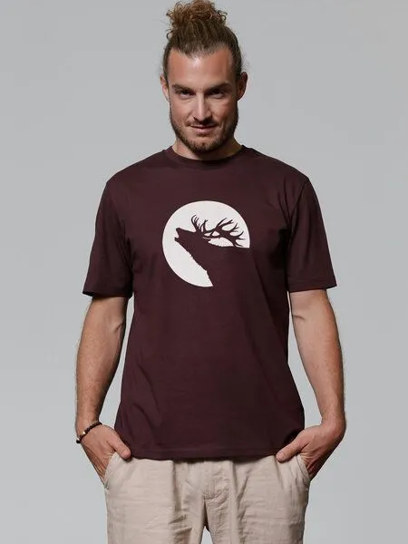 watapparel watapparel T-Shirt Röhrender Hirsch, Red brown, – Produktbild 2 von 4