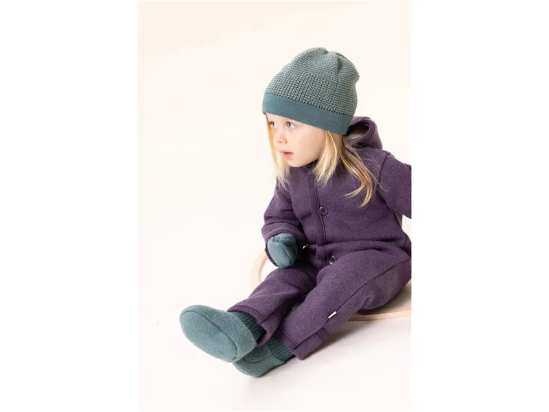 Disana Disana Baby Walk-Overall mit Zipper Bio-Merinowolle aubergine Gr.86/92, Lila, – Produktbild 2 von 2