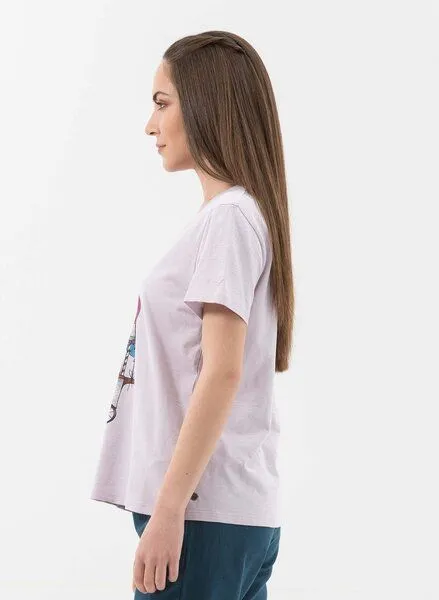 ORGANICATION ORGANICATION T-Shirt aus Bio-Baumwolle mit V-Ausschnitt, Lavender, – Produktbild 3 von 4