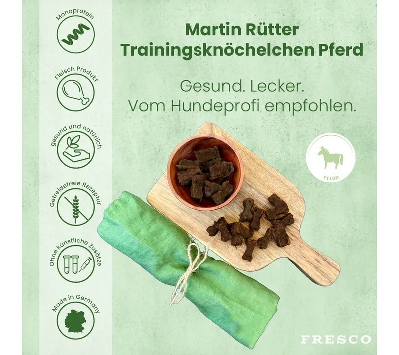Fresco Dog Martin Rütter Trainingsknöchelchen 1kg, Hunde Leckerli Pferd, Snack für: Hunde, hypoallergen, getreidefrei, hoher Fleischanteil – Produktbild 2 von 5
