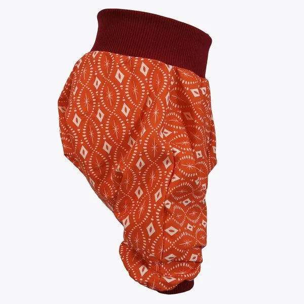 liebewicht liebewicht kurze Pumphose Sommerhose gemustert aus Biobaumwolle, Orange gemustert/rot, – Produktbild 3 von 4