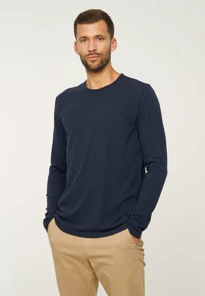 recolution Herren Slub Longsleeve aus Bio-Baumwolle - MACA - recolution, Dark navy (blau), – Produktbild 1 von 8