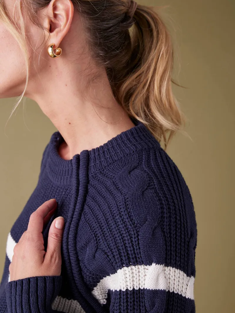 Envie De Fraise Matrosenpullover für Schwangerschaft und Stillzeit ENVIE DE FRAISE, Marine, – Produktbild 2 von 4