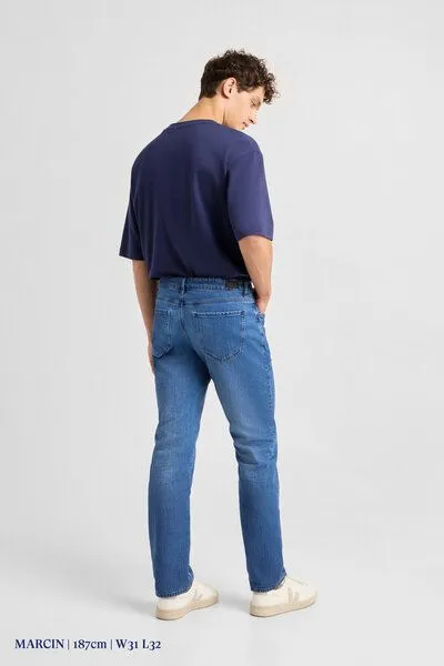 DAWN Herren Jeans DUSK Regular Straight DAWN Bio-Baumwolle, Medium blue, – Produktbild 5 von 8