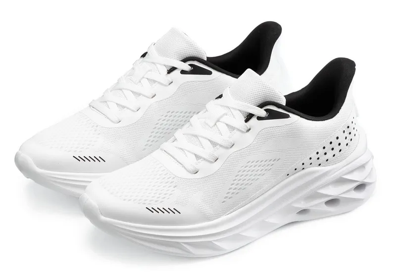 John Devin John Devin Schnürschuh, Freizeitschuhe, Schnürhalbschuhe, Halbschuh, Turnschuh Sneaker NEU im sportiven Look aus luftigem Mesh-Material VEGAN, Weiß, – Produktbild 1 von 5