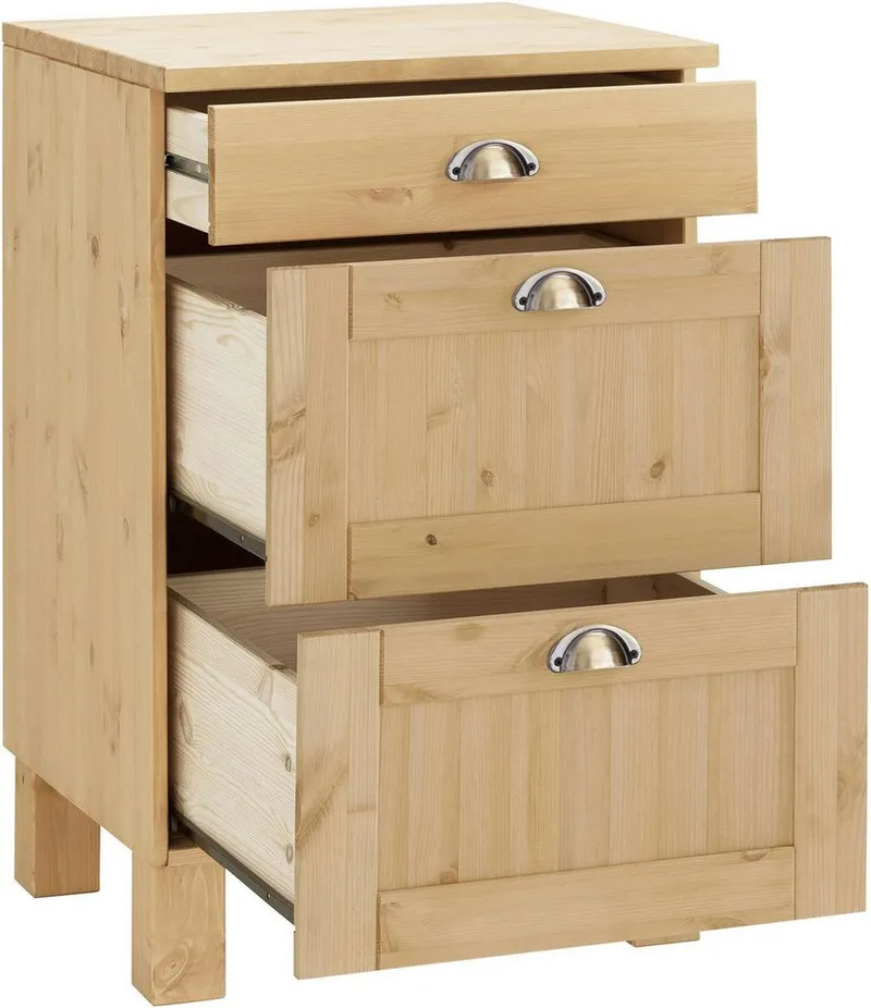 Home affaire Unterschrank Oslo 50 cm breit, in 2 Tiefen, mit 23 mm Arbeitsplatte, 3 Schubladen, Beige, – Produktbild 5 von 6
