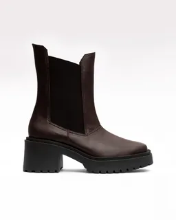 BOHEMA BOHEMA Damen vegan Chelsea Boots Squared Schokoladenbraun – Produktbild 1 von 1