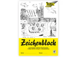 folia folia Zeichenblock mit Leinenecken 120g/m², DIN A4, 10 Blatt – Produktbild 1 von 1