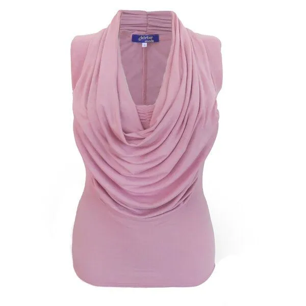 körber mode körber mode Wasserfallshirt aus Modal, ultraweich, mit integriertem Bandeau in verschiedenen Farben, Kirschrot, – Produktbild 2 von 3