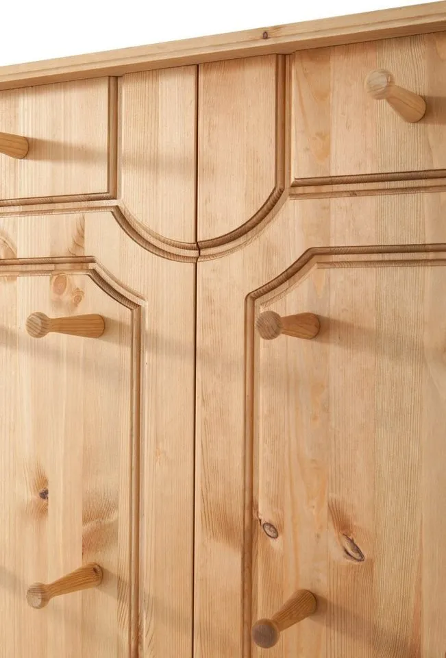 OTTO home Garderobenpaneel Klera, mit dekorativen Fräsungen, Kiefer, Landhausstil (Made in Europe), Mit 10 Kleiderhaken, aus massiver Kiefer, Beige, – Produktbild 5 von 5