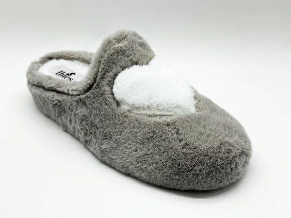 thies Rec Heart Slipper von thies ® aus recyceltem PES, Taupe love, – Produktbild 3 von 4