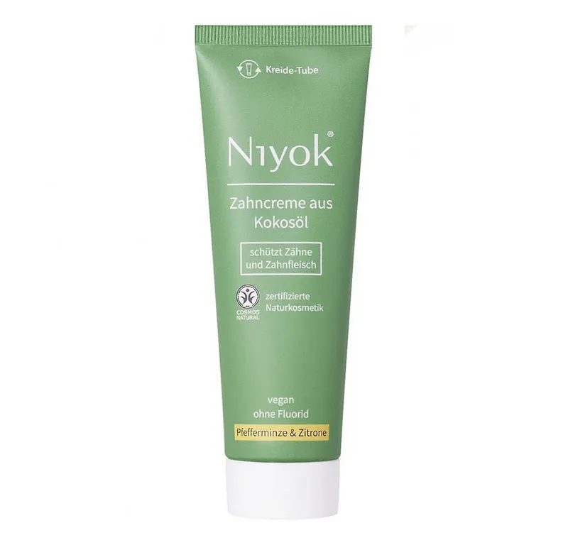 Niyok Niyok Zahncreme aus Kokosöl mit Pfefferminze & Zitrone – Produktbild 1 von 2