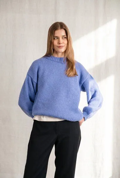 Jyoti - Fair Works Jyoti - Fair Works Baby-Alpaka Strickpullover Lupuna, Azur, – Produktbild 1 von 4