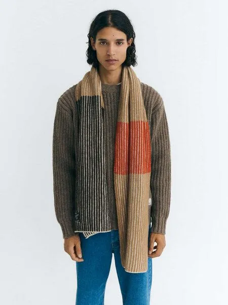 thinking mu thinking mu Unisex Schal - Ghede - aus Wolle, Brown annapurna (mehrfarbig), – Produktbild 1 von 4